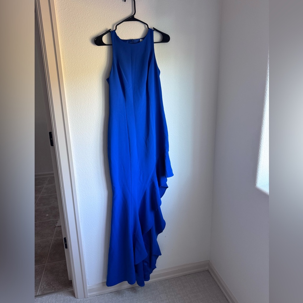Blue formal high low dress